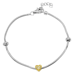 PULSERA CORAZON BICOLOR