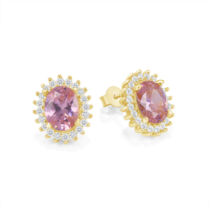 ARETES OVALO ROSA