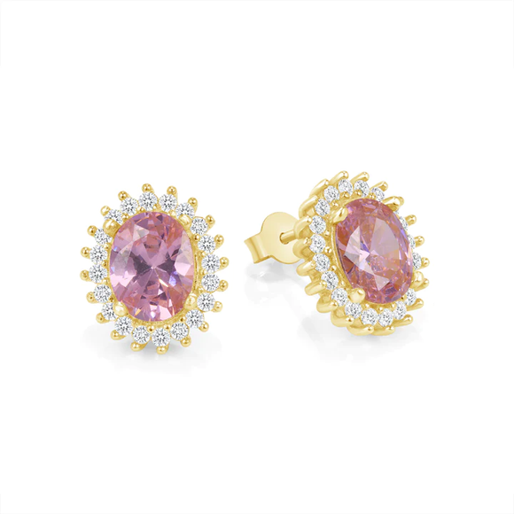 ARETES OVALO ROSA