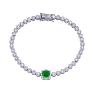 PULSERA BURBUJAS CON PIEDRA VERDE