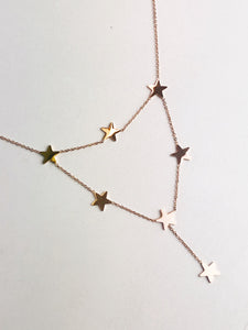 COLLAR DE ACERO INOXIDABLE GOLD ROSE CORBATA DE ESTRELLAS