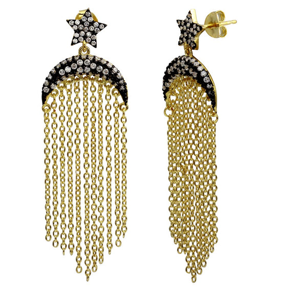 ARETES ESTRELLA CON CADENA