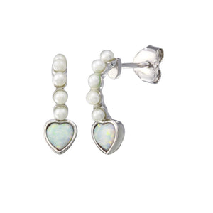 ARETES CORAZON Y OPALO