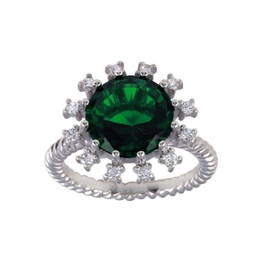 ANILLO REDONDO ZIRCONIA VERDE