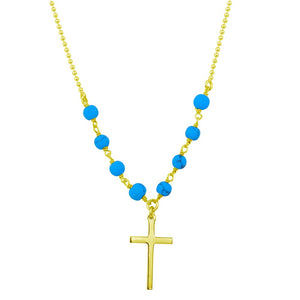 COLLAR CON TURQUESA Y CRUZ