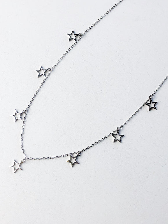 COLLAR PLATA CHARMS ESTRELLAS