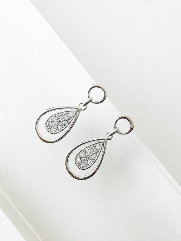 ARETES PLATA SILUETA DOBLE OVALADA