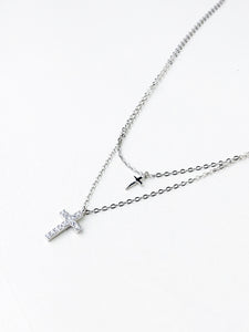 COLLAR DOBLE DE PLATA CON CRUCES