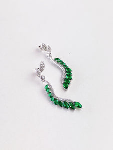 ARETES PLATA PIEDRAS VERDES