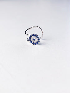 EARCUFF PLATA CON OJO TURCO EN ZIRCONIAS