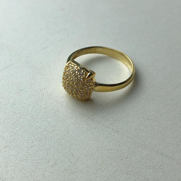 ANILLO DIJE CUADRADO CON ZIRCONIAS