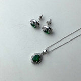 JUEGO PLATA EN ZIRCONIA VERDE