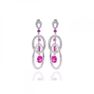 ARETES DOBLE ARO CON ROSA